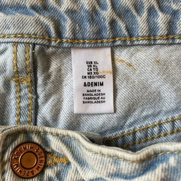 H&M Long Maxi Jean Denim Skirt with Raw Edge Hem XL - Picture 3 of 6